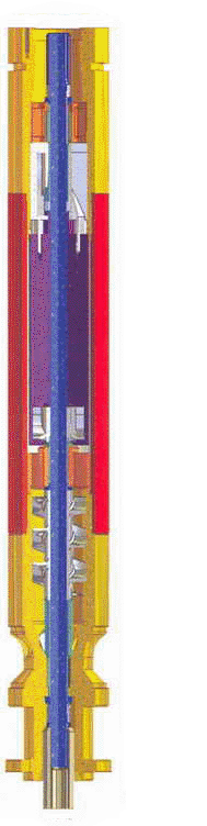 ESP rotary oil and gas separator cutaway