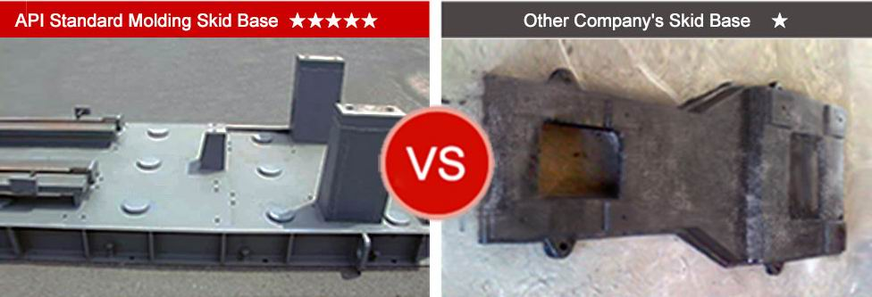 Comparison of two pump unit support frame options