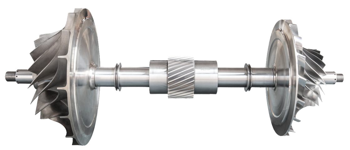 Industrial compressor rotor and impellers